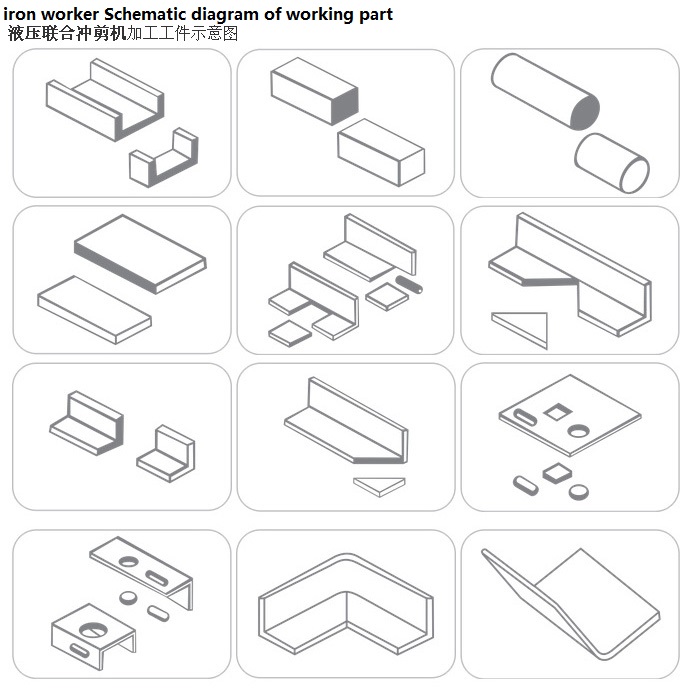 Q35y Series Hydraulic Ironworker Shearing And Punching Machine Hydrauliczna maszyna do cięcia i wykrawania ślusarki serii Q35y