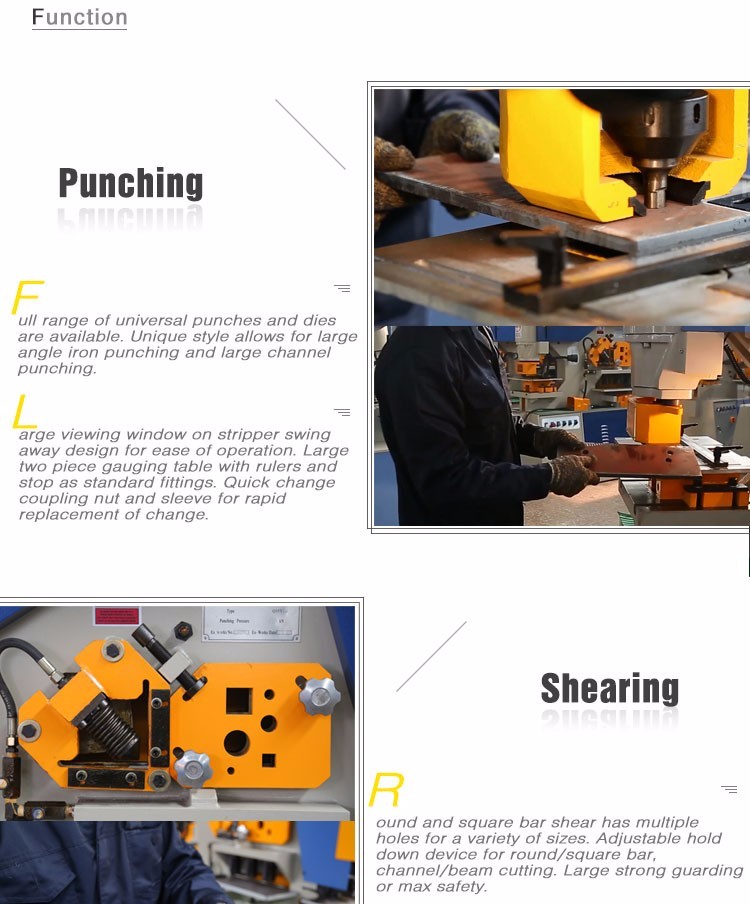 Wielofunkcyjna hydrauliczna maszyna do cięcia i wykrawania żelaza z serii Q35y