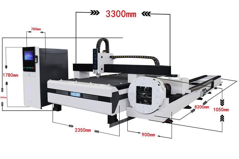 Rotary Cnc Metal Pipe Sheet Laser Cutter 2000w Maszyna do cięcia laserem światłowodowym